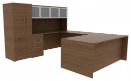 U Shaped Home Office Desk - Amber