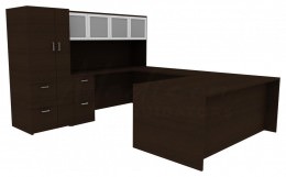 Home Office Desk with Hutch - Amber