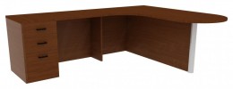 L Shaped Desk with Storage - Amber