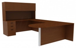 Office Desk with Hutch - Amber