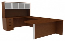 Desk with Hutch - Amber