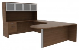 Office Desk with Storage - Amber