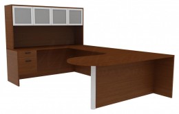 Office Desk with Storage - Amber