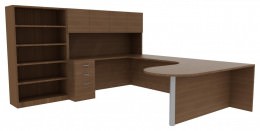 Desk with Matching Bookcase - Amber