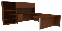 Desk with Matching Bookcase - Amber