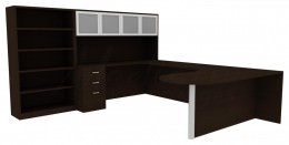 Bookcase Desk Combo - Amber