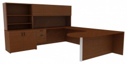 Desk with Hutch and Drawers - Amber