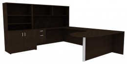 Desk with Storage Cabinet - Amber