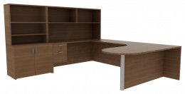 Desk with Storage Cabinet - Amber