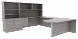 Desk with Storage Cabinet - Amber