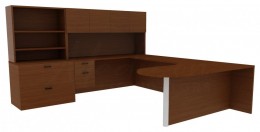 Office Desk with Drawers - Amber