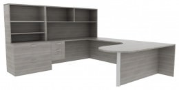 Desk with Shelves and Drawers - Amber