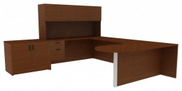 Desk with Cabinet - Amber