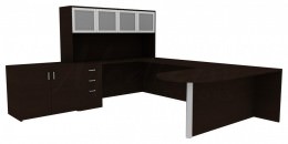 Desk with Storage Drawers - Amber