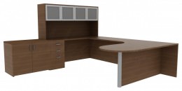 Desk with Storage Drawers - Amber