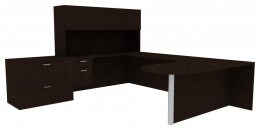 Large Desk with Storage - Amber