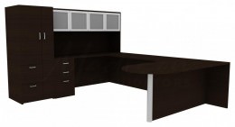 Office Desk with Storage - Amber