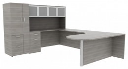 Office Desk with Storage - Amber