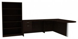 L Desk with Storage - Amber