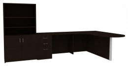 L Shape Peninsula Desk - Amber