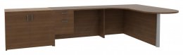 L Shaped Peninsula Desk - Amber