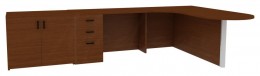 L Shaped Peninsula Desk with Storage - Amber