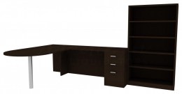 Desk with Bookcase - Amber