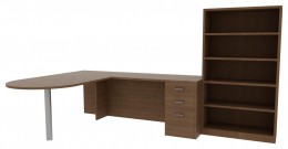 Desk with Bookcase - Amber