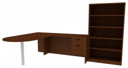 Desk with Matching Bookcase - Amber