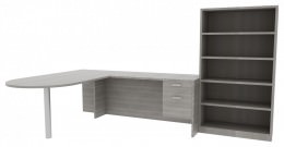 Desk with Matching Bookcase - Amber