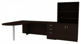 Bookcase Desk Combo - Amber