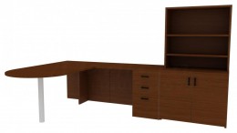 Bookcase Desk Combo - Amber