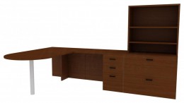 Desk Bookcase Combo - Amber