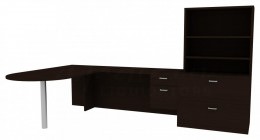 Desk and Bookcase Set - Amber