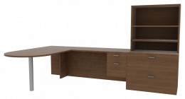 Desk and Bookcase Set - Amber