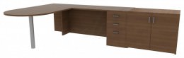 Desk with Cabinet - Amber