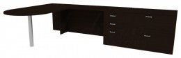 L Shaped Peninsula Desk - Amber