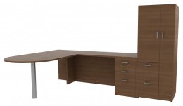 Wardrobe with Desk - Amber