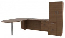 Wardrobe with Desk - Amber