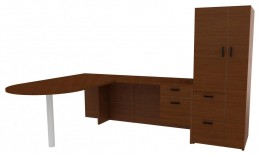 Wardrobe with Desk - Amber