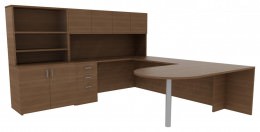 Desk with Bookcase - Amber