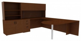 Desk with Bookcase - Amber