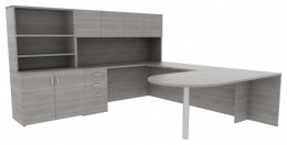 Desk with Bookcase - Amber