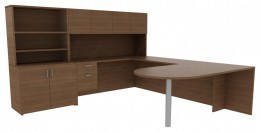 Desk with Storage Cabinet - Amber