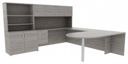 Desk with Storage Cabinet - Amber