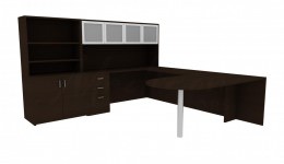 Desk Bookcase Combo - Amber