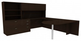 Desk with Matching Bookcase - Amber