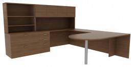 Desk with Matching Bookcase - Amber