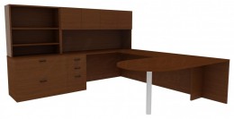 Desk with Matching Bookcase - Amber