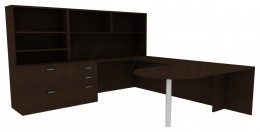 Bookcase Desk Combo - Amber